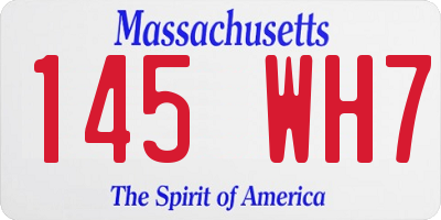 MA license plate 145WH7