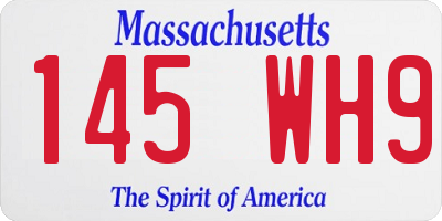 MA license plate 145WH9