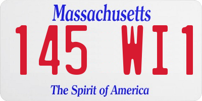 MA license plate 145WI1