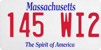 MA license plate 145WI2