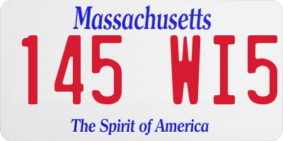 MA license plate 145WI5