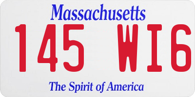 MA license plate 145WI6
