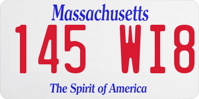 MA license plate 145WI8