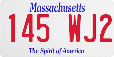 MA license plate 145WJ2