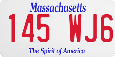 MA license plate 145WJ6