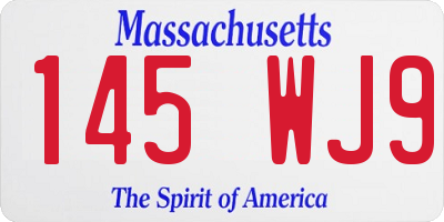 MA license plate 145WJ9