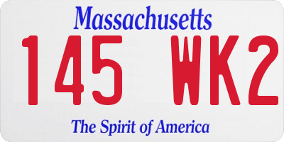 MA license plate 145WK2