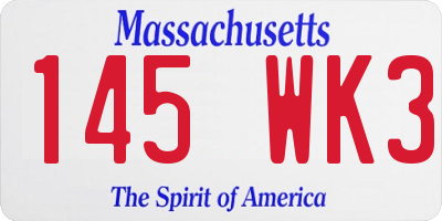 MA license plate 145WK3