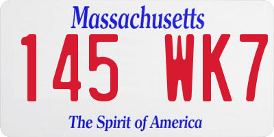 MA license plate 145WK7