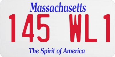 MA license plate 145WL1