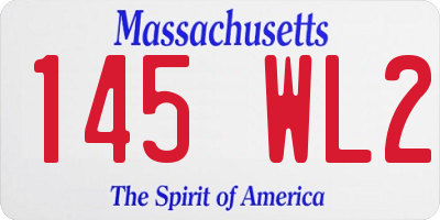 MA license plate 145WL2