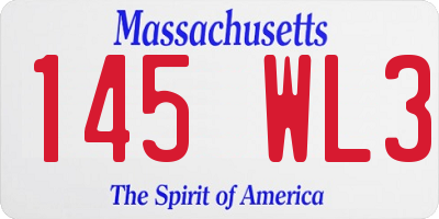 MA license plate 145WL3