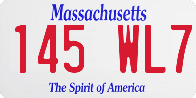 MA license plate 145WL7