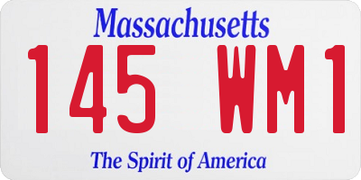 MA license plate 145WM1