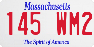MA license plate 145WM2