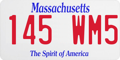 MA license plate 145WM5