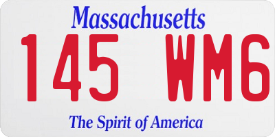 MA license plate 145WM6