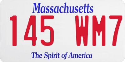 MA license plate 145WM7