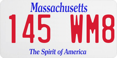 MA license plate 145WM8