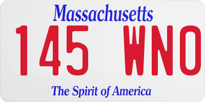MA license plate 145WN0