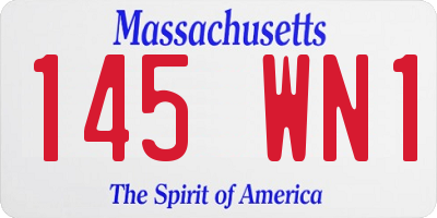 MA license plate 145WN1
