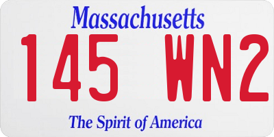 MA license plate 145WN2