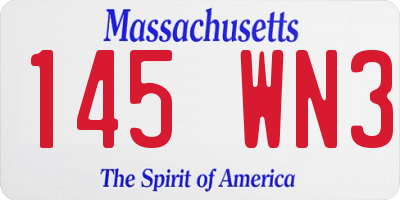 MA license plate 145WN3