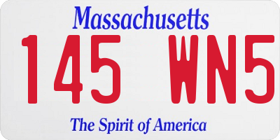 MA license plate 145WN5
