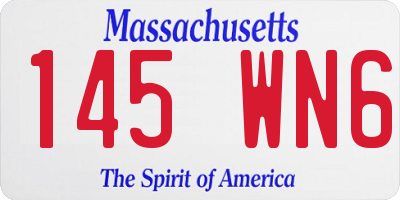 MA license plate 145WN6