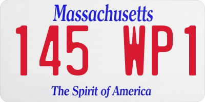 MA license plate 145WP1