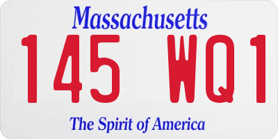 MA license plate 145WQ1