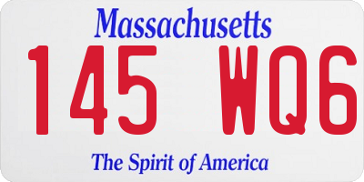 MA license plate 145WQ6