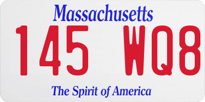 MA license plate 145WQ8