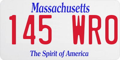 MA license plate 145WR0