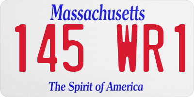 MA license plate 145WR1