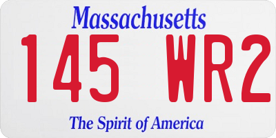 MA license plate 145WR2