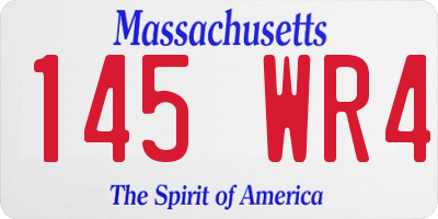 MA license plate 145WR4