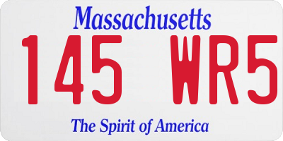 MA license plate 145WR5
