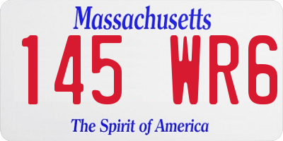 MA license plate 145WR6