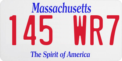MA license plate 145WR7