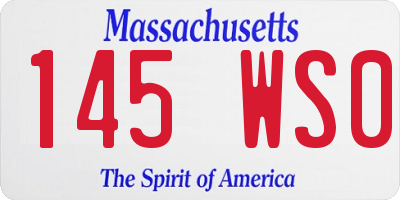 MA license plate 145WS0