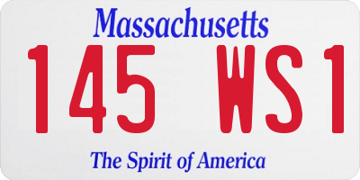 MA license plate 145WS1