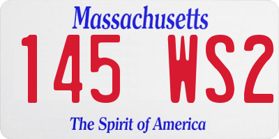 MA license plate 145WS2