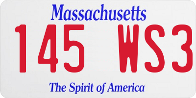MA license plate 145WS3