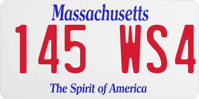 MA license plate 145WS4