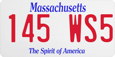 MA license plate 145WS5