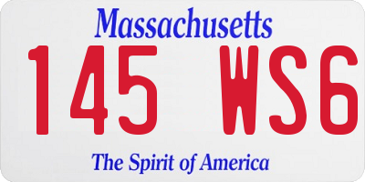 MA license plate 145WS6