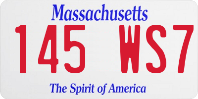 MA license plate 145WS7