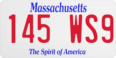 MA license plate 145WS9