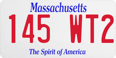 MA license plate 145WT2